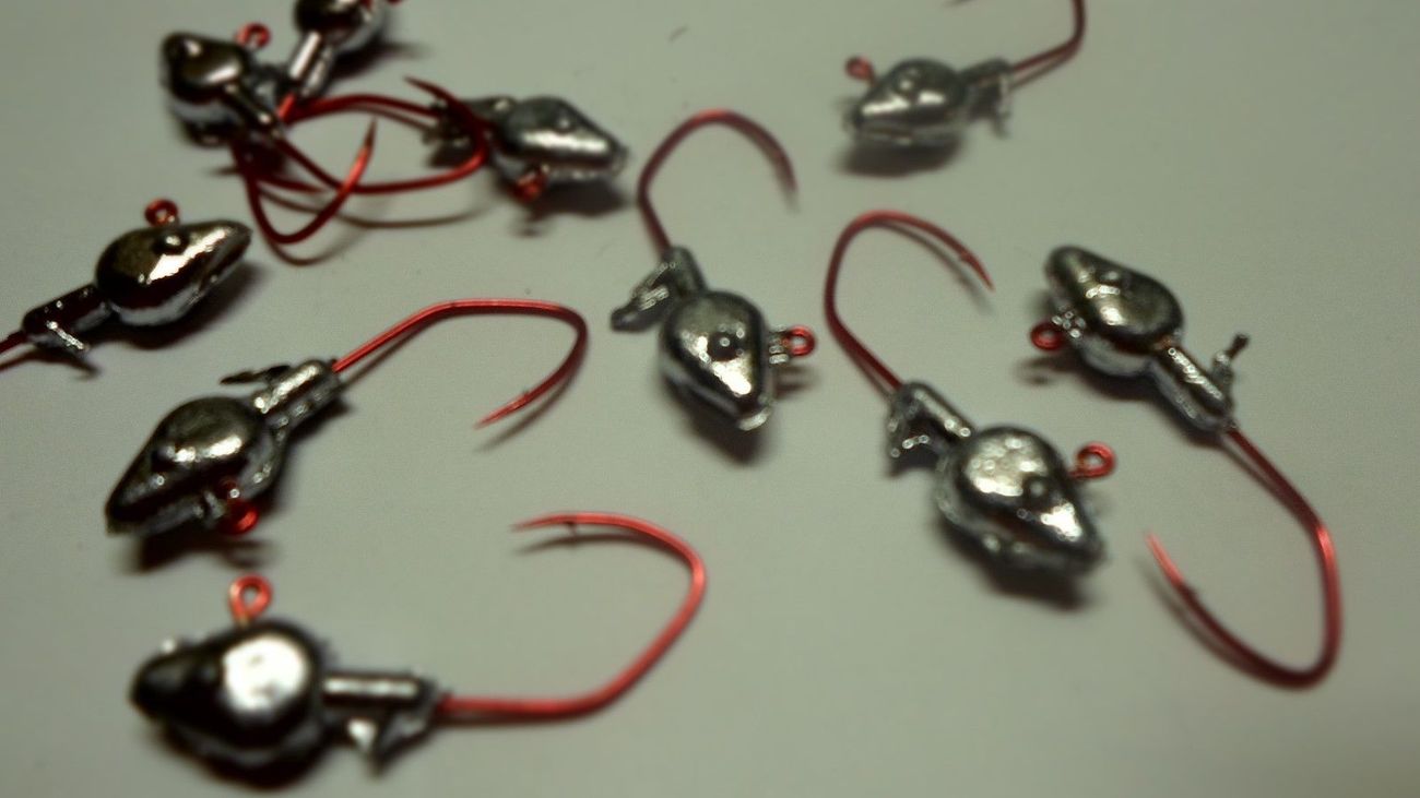 60 Pc Minnow  Jig Head Assortment Pak (Best Value) #2 Red (Laser Sharp) Nasty Bend Hooks