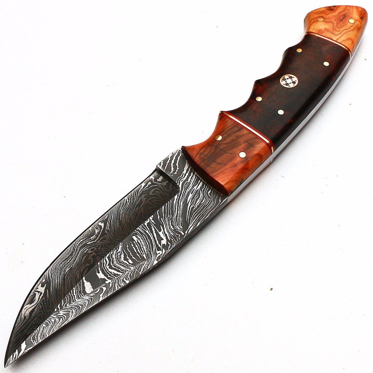 Full Tang Custom Handmade Damascus Steel Hunting Skinning Knife