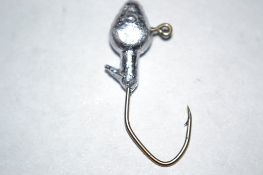 35 pc Cam's 1/16 Minnow Jig Head #2 Bronze(Laser Sharpe) Nasty Bend Hooks Barb Collar