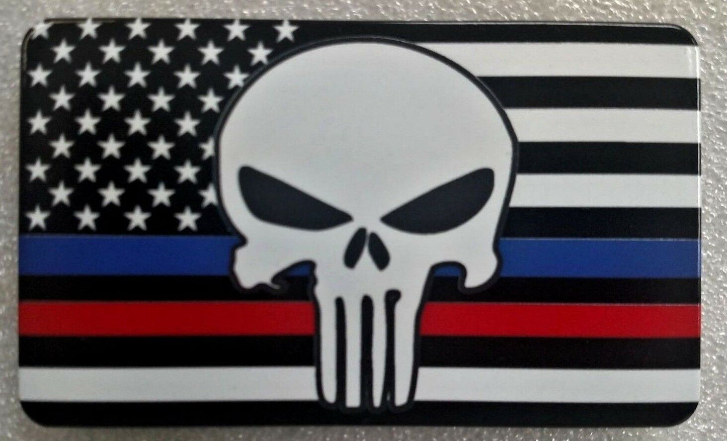 American Flag With Punisher Red / Blue Line Hitch Cover