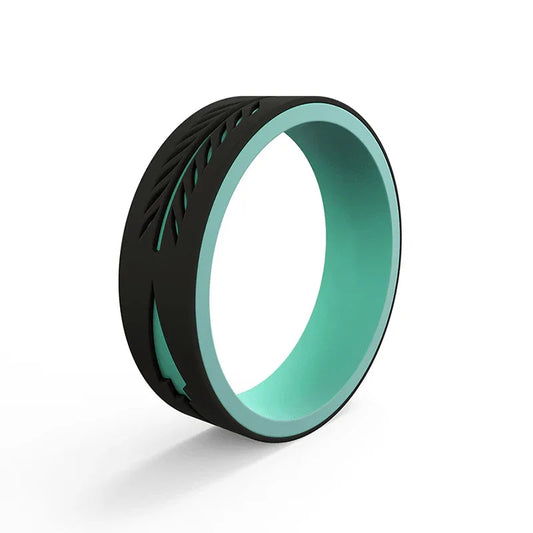 ARROW Women's Black and Aqua Strata Arrow Silicone Band - 6mm