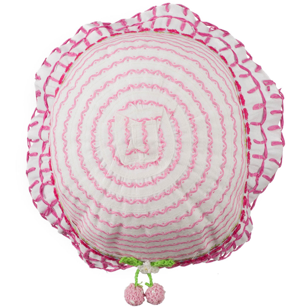 Girl's Hat with Stitched Accent Brim and Flower