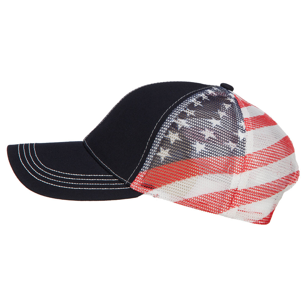 USA Flag Cotton Twill Mesh Cap