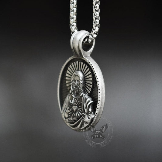 Sacred Heart of Jesus Pure Tin Necklace