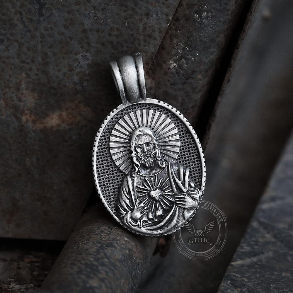 Sacred Heart of Jesus Pure Tin Necklace