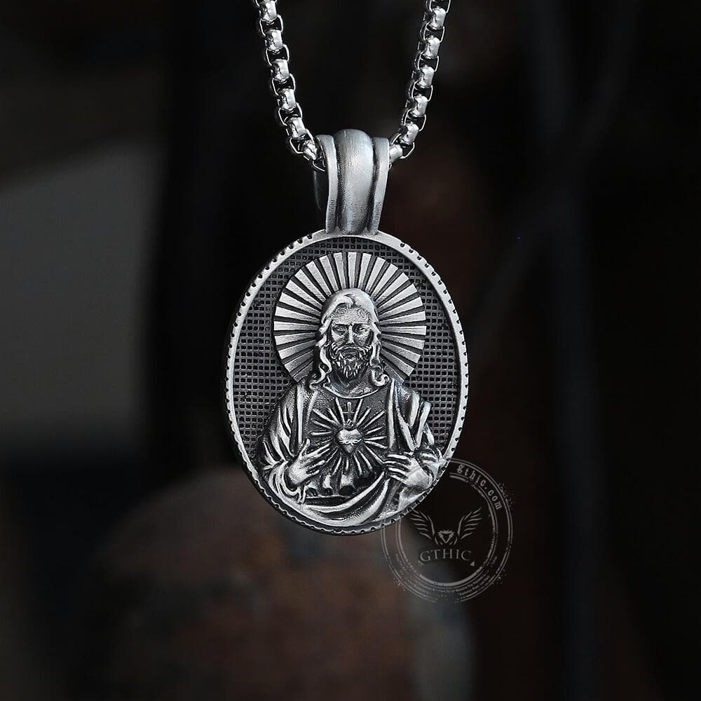 Sacred Heart of Jesus Pure Tin Necklace
