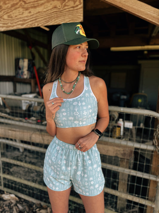 Saguaro Sunset: Hawaiian Nights in the Desert Sports Bra