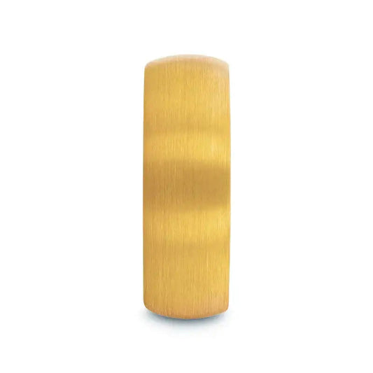 MILLER Gold Plated Tungsten Domed Ring with Brushed Finish - 8mm