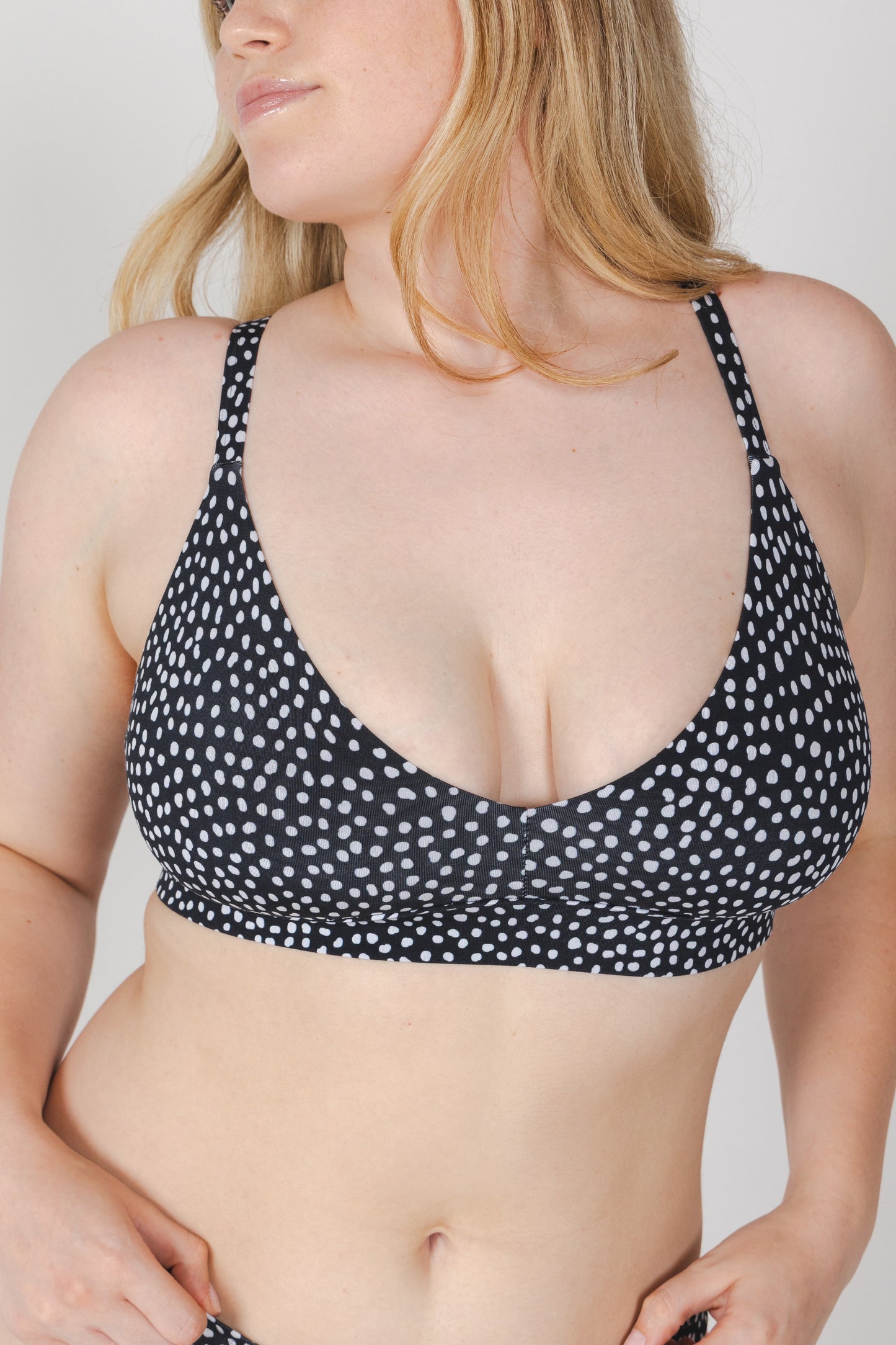 The Salt & Pepper | Polka Dot Boob Hammock™ Plunge Bralette