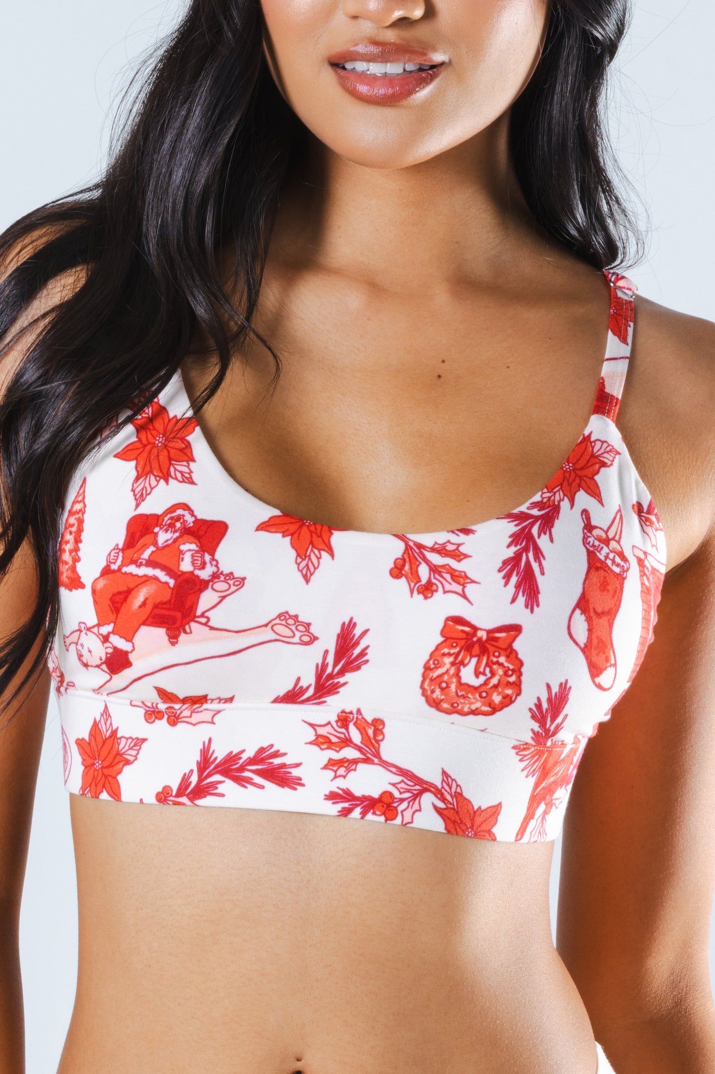 The Santa Slays | Christmas Toile Boob Hammock™ Scoop Bralette