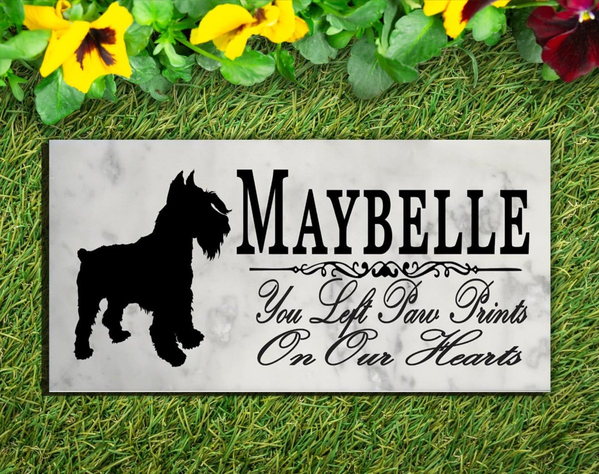 Schnauzer Memorial Stone Personalized Dog Garden Plaque or Grave Marker Outdoor or Indoor