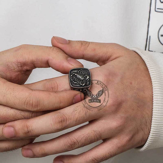 Scorpion Design Stainless Steel Signet Ring