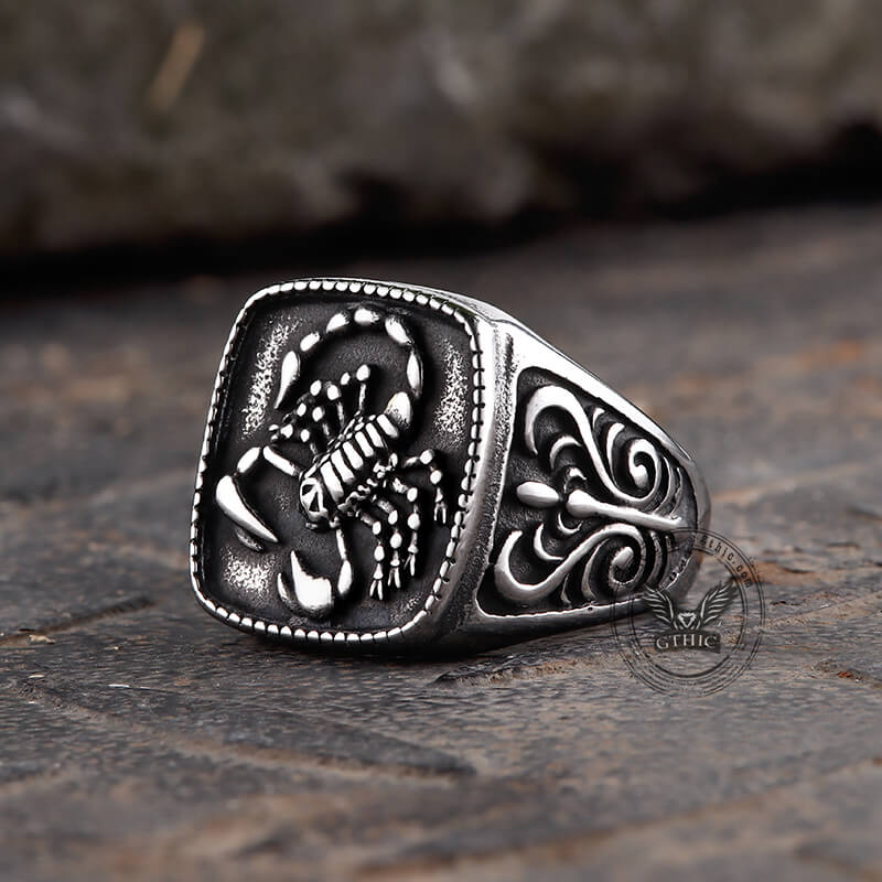 Scorpion Design Stainless Steel Signet Ring