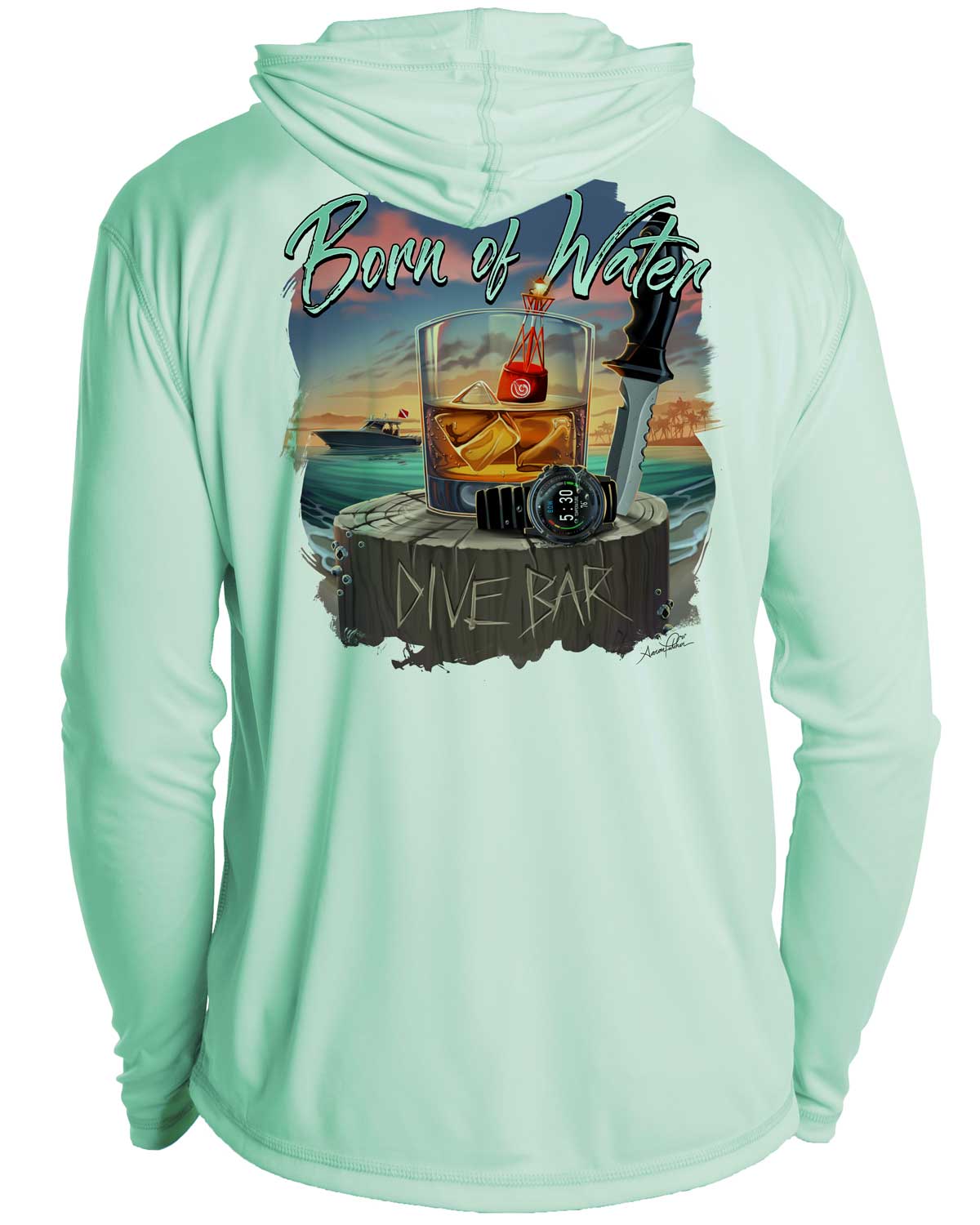 Scuba Dive Bar UV/UPF 50+ Long Sleeve Hoodie