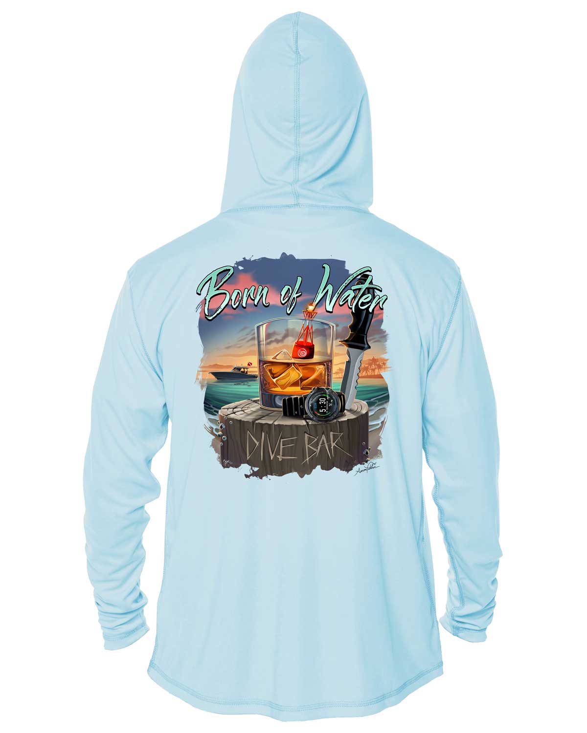 Scuba Dive Bar UV/UPF 50+ Long Sleeve Hoodie