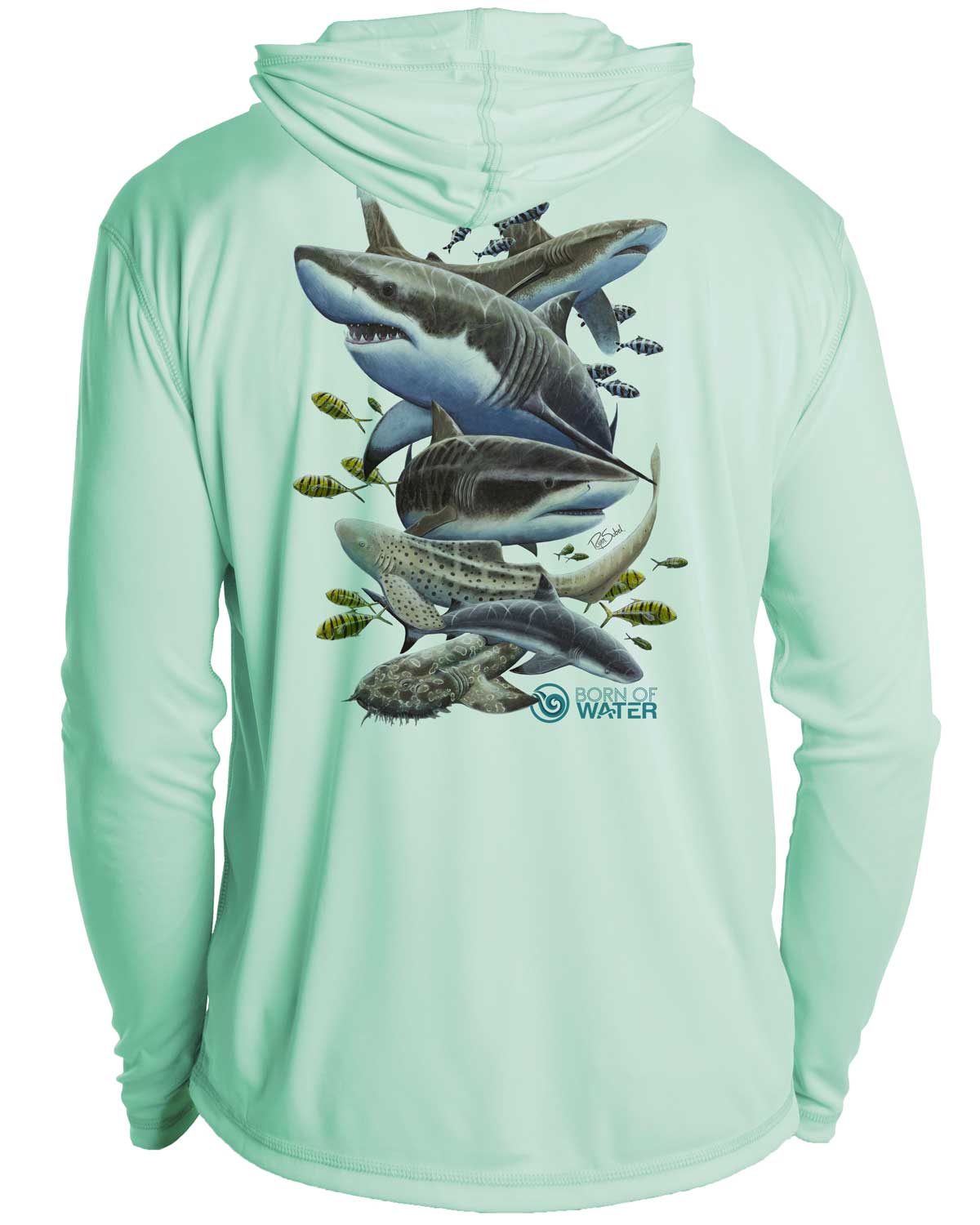 Shark Scuba Diving UV/UPF+ 50 Long Sleeve Hoodie: Misunderstood Beauty
