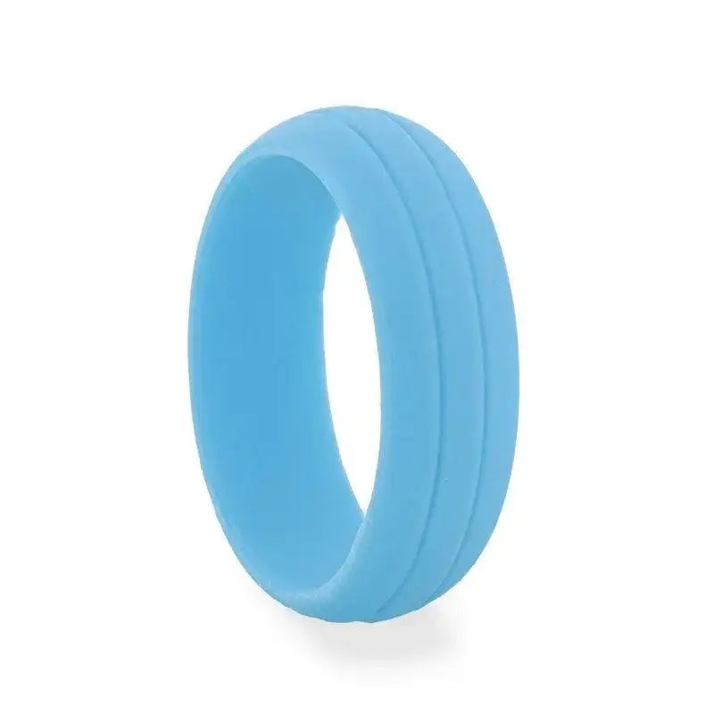 FIJI Dual Groove Silicone Ring for Men and Women Light blue Comfort Fit Hypoallergenic Thorsten - 8mm