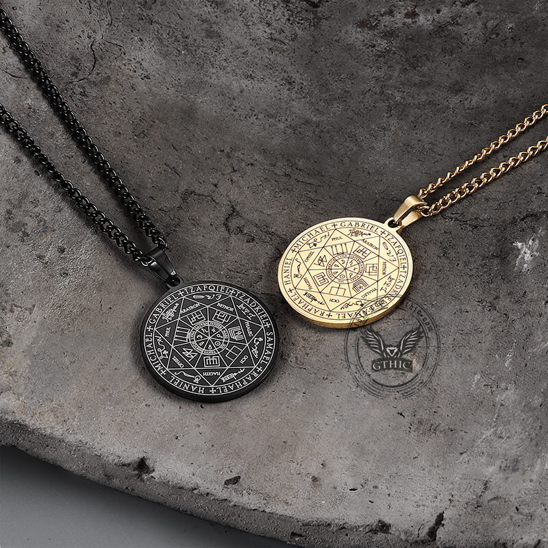 Seal of The Seven Archangels Stainless Steel Necklace