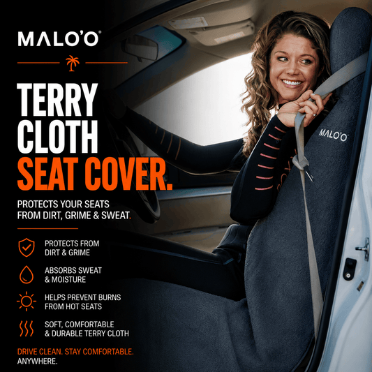 SeatGuard Terry Cloth Car Seat Cover (2-Pack) – Soft, Absorbent Seat Protector for Beach, Gym & Travel