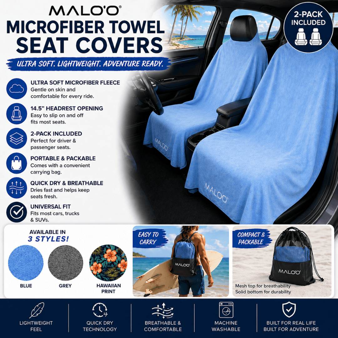 SeatGuard Terry Cloth Seat Cover (2-Pack) – Soft, Absorbent Seat Protector for Beach, Gym & Travel