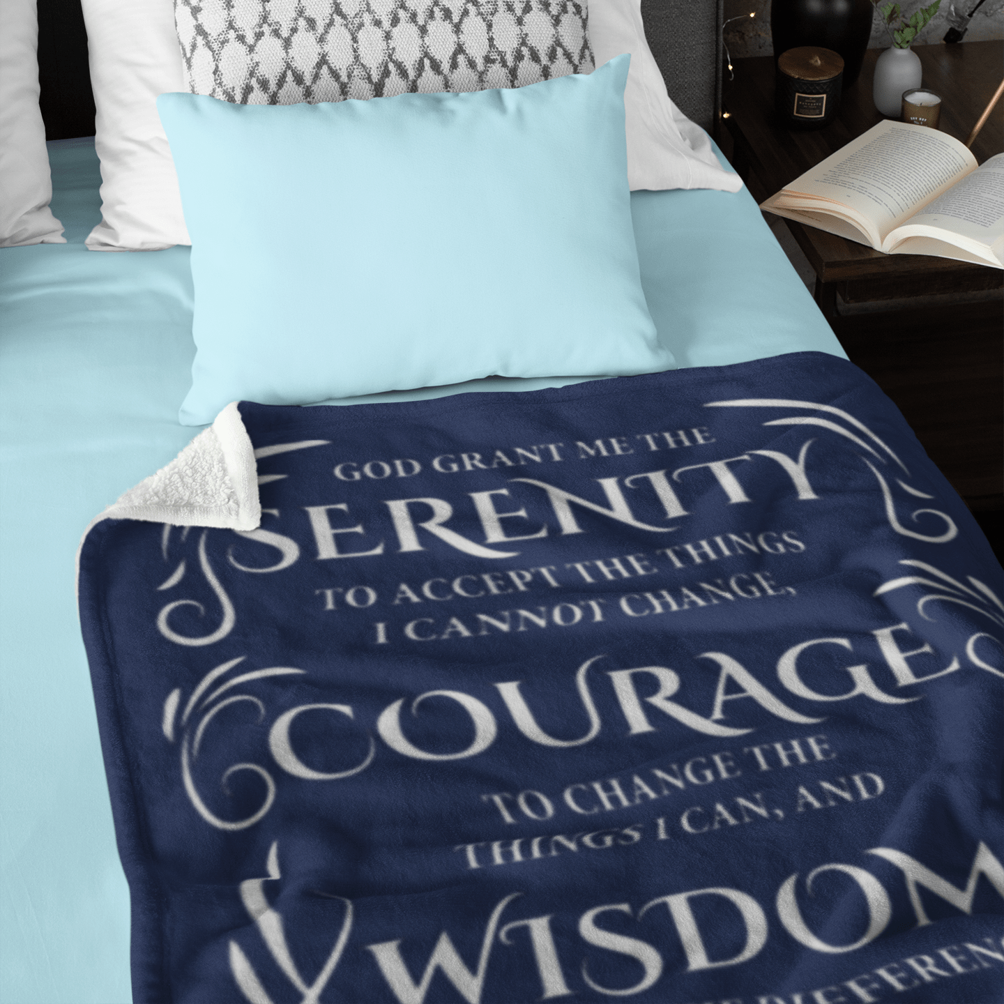 Serenity Prayer Throw 30x40 (Dark Colors) | Inspiring Sobriety