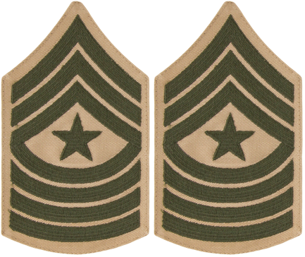 USMC Chevrons - GREEN on KHAKI