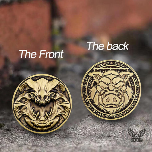 Seven Deadly Sins Of Gluttony Zinc Alloy Hobo Nickel Coin Pendant