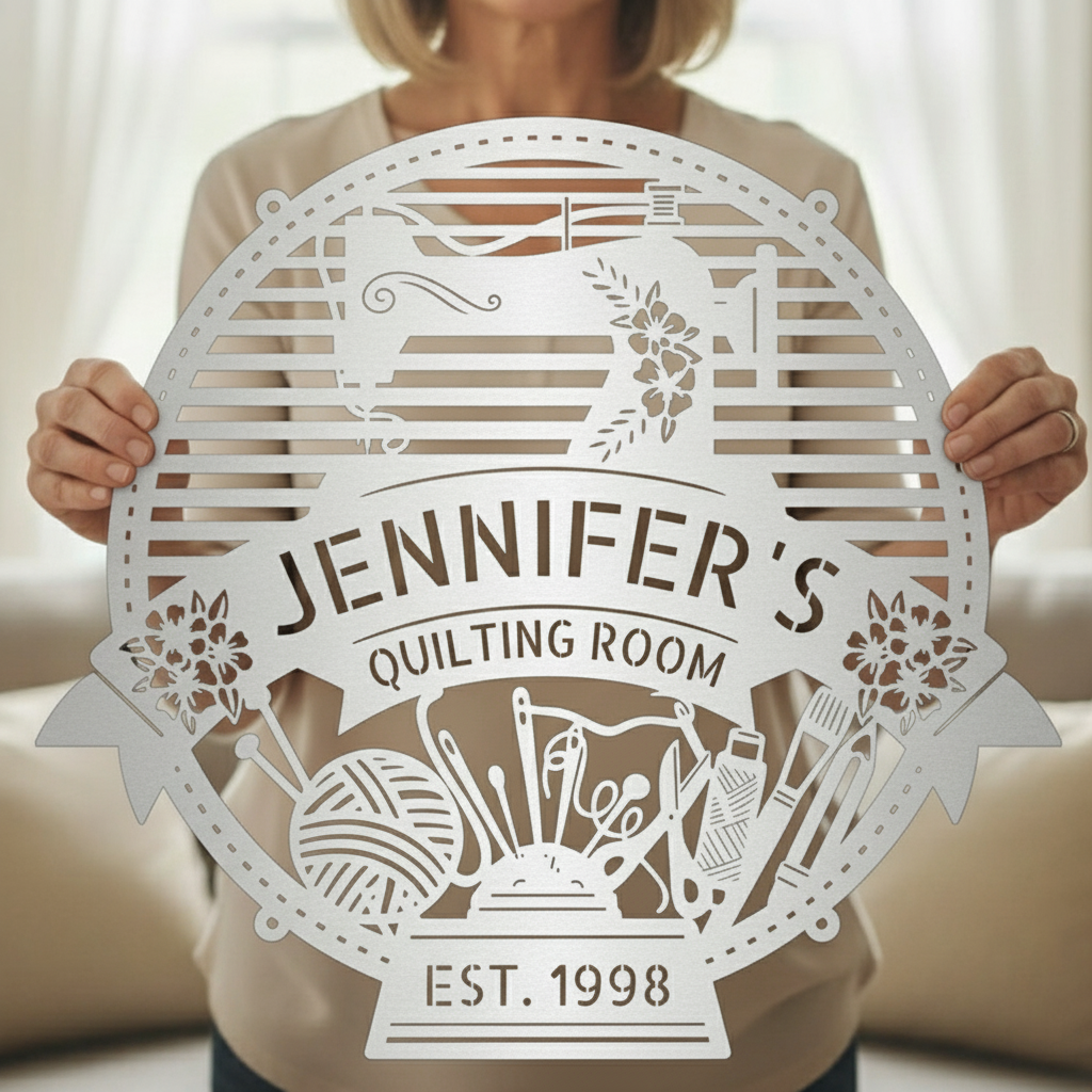 Custom Metal Sign for Sewing Room – Perfect for Crochet Lovers