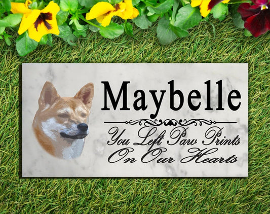 Shiba Inu Memorial Stone Custom Dog Garden Plaque or Grave Marker