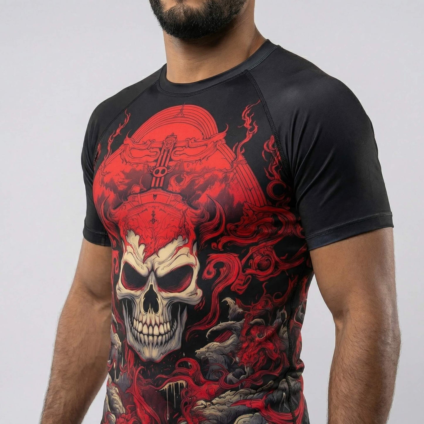 SHINIGAMI SKULL SHORT SLEEVE RASH GUARD