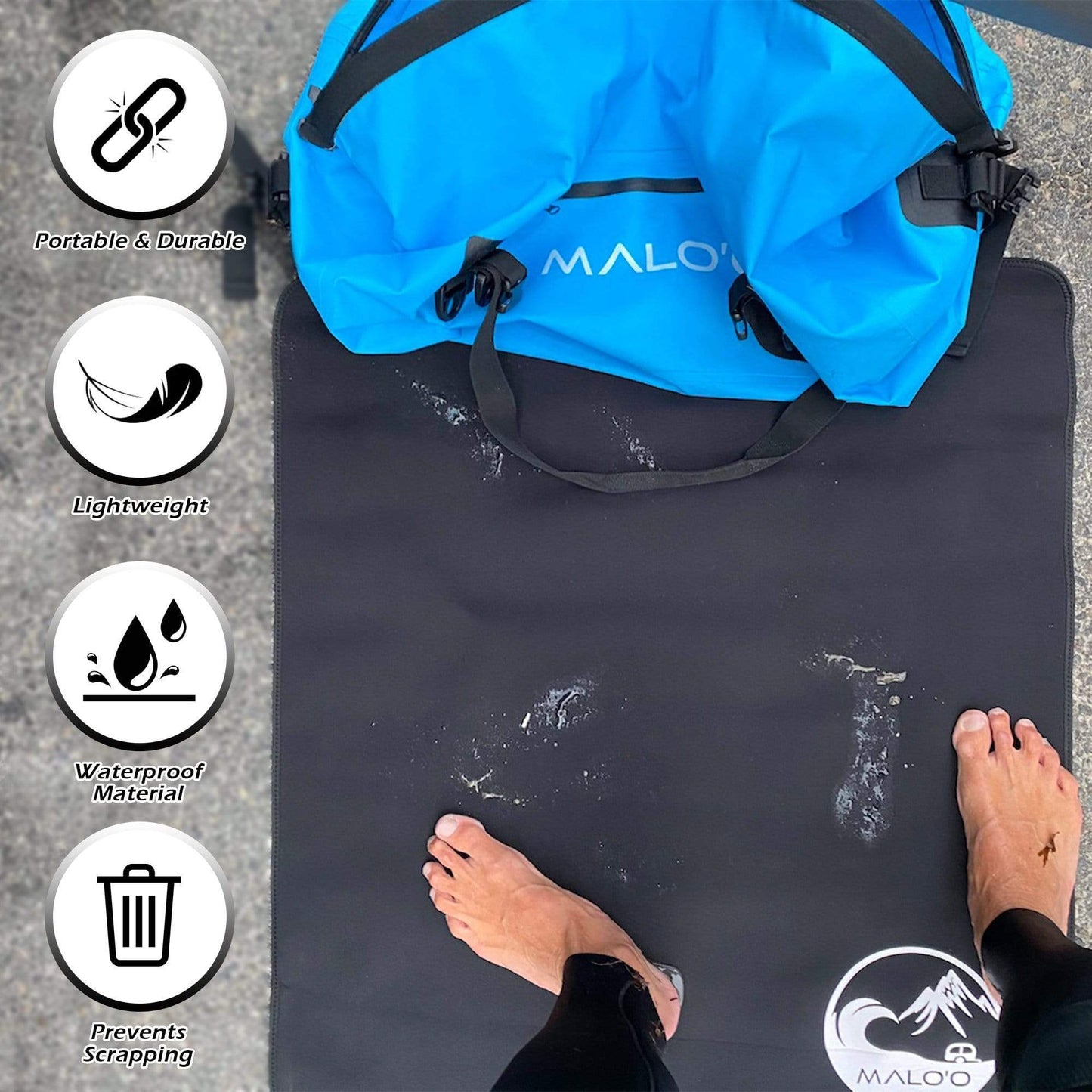 Malo'o Shoreline Change Mat – Quick-Dry Surf Changing Mat for Beach & Outdoor Use