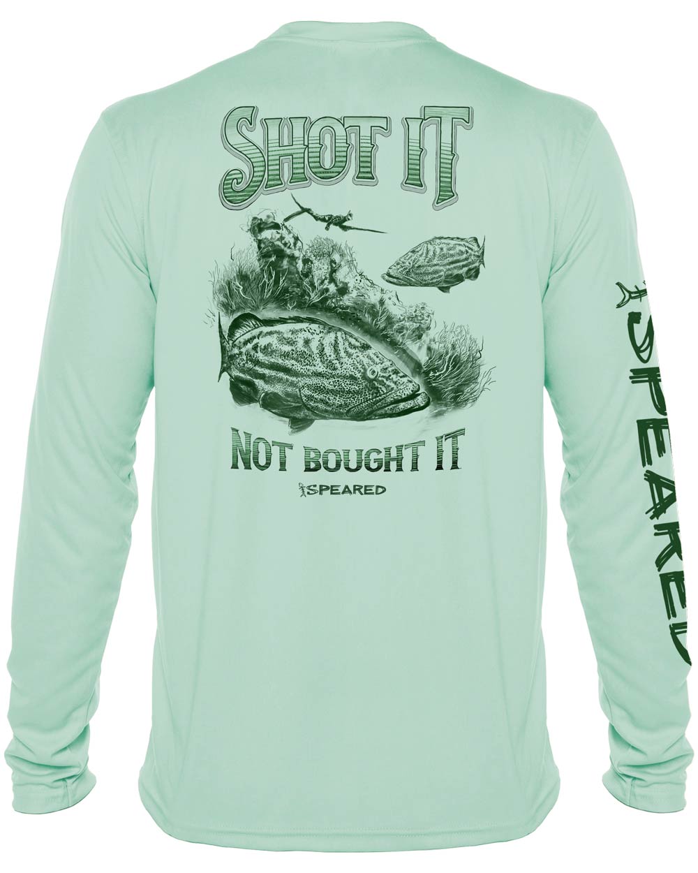 Shot It Not Bought It Gag Grouper: Long Sleeve UV UPF 50+ Protection T-Shirt