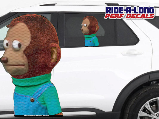 Side Eye Monkey *RIDE A LONG* Perforated Decal