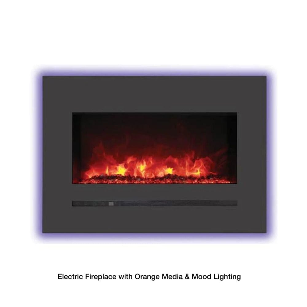 Sierra Flame 34" Built-in /Wall Mounted Linear Electric Fireplace (WM-FML-34-4023-STL)
