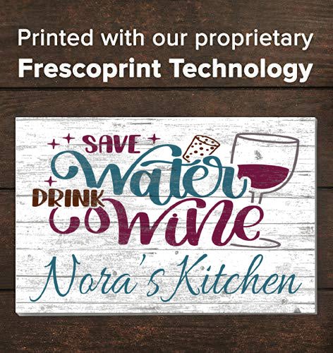Sign Save Water Drink Wine Personalized Wine Bar Kitchen Decor