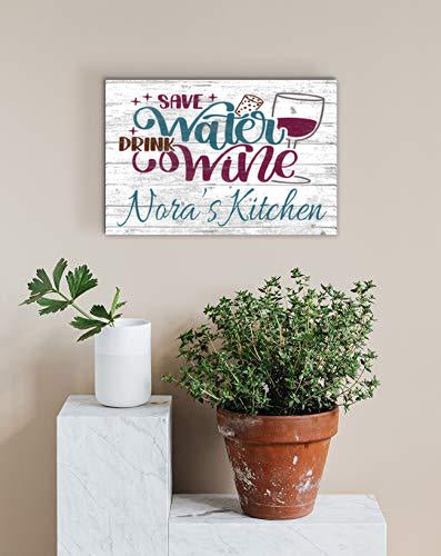 Sign Save Water Drink Wine Personalized Wine Bar Kitchen Decor