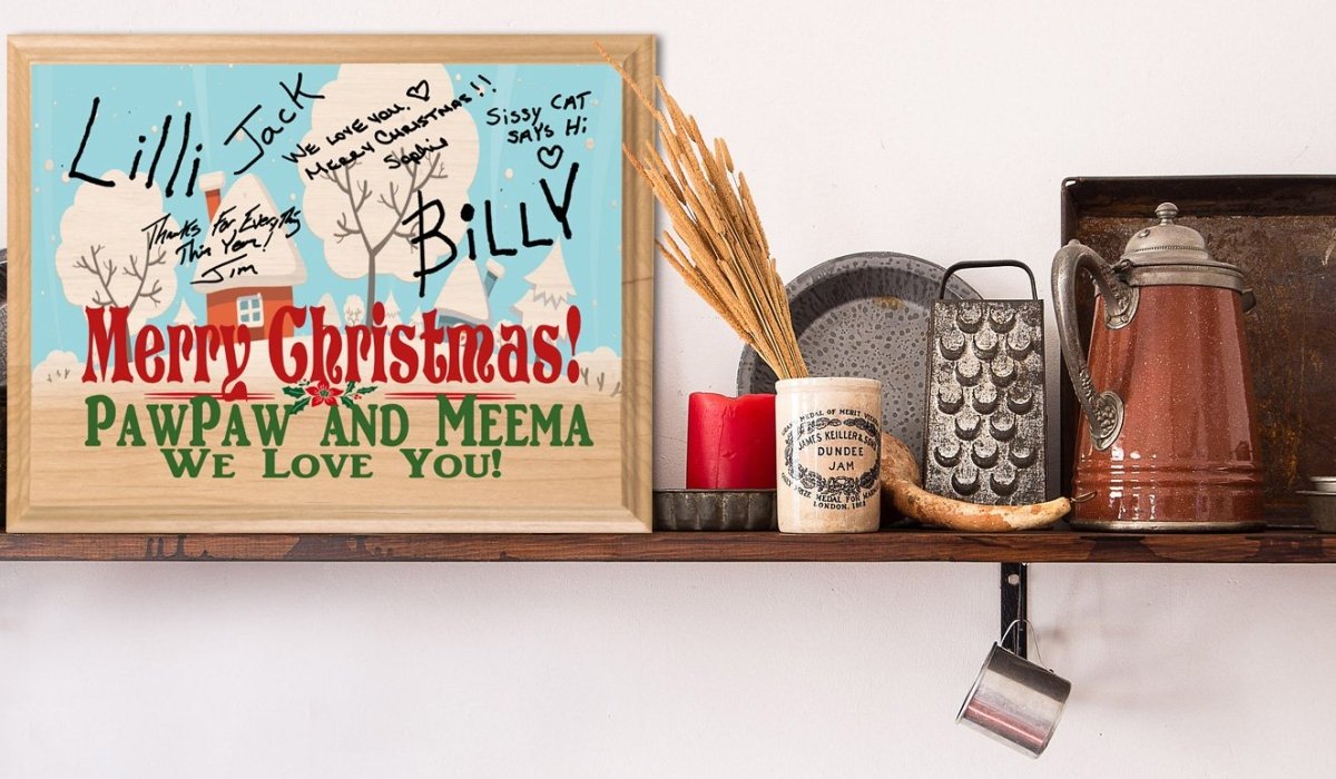 SIGNABLE Christmas Decoration Sign Personalized Gift For Parents Grandparents Aunts or Uncles