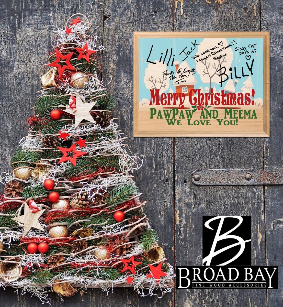 SIGNABLE Christmas Decoration Sign Personalized Gift For Parents Grandparents Aunts or Uncles