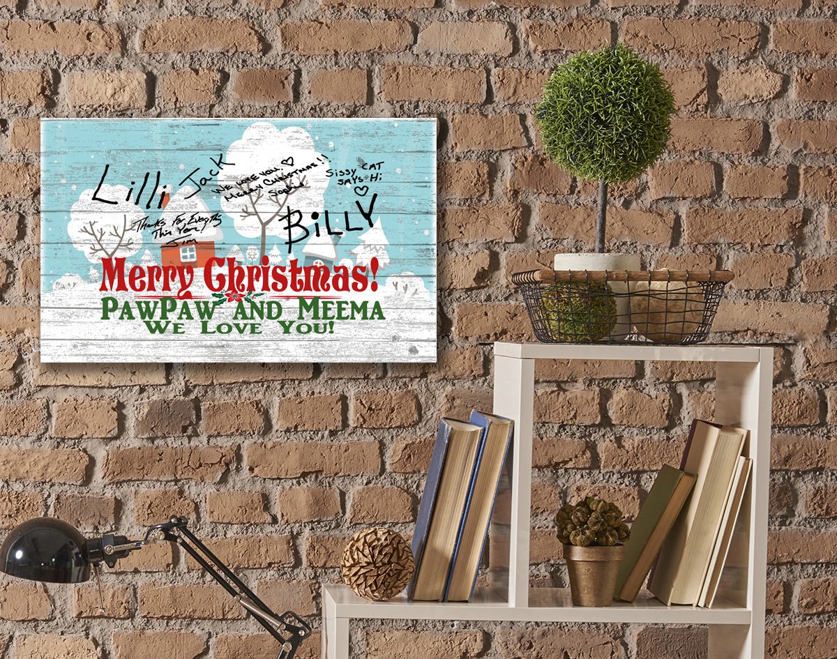 SIGNABLE Christmas Sign Personalized Gift For Parents Grandparents Aunts or Uncles
