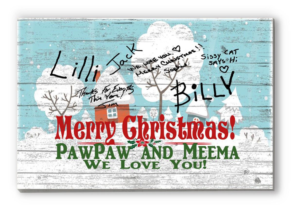 SIGNABLE Christmas Sign Personalized Gift For Parents Grandparents Aunts or Uncles