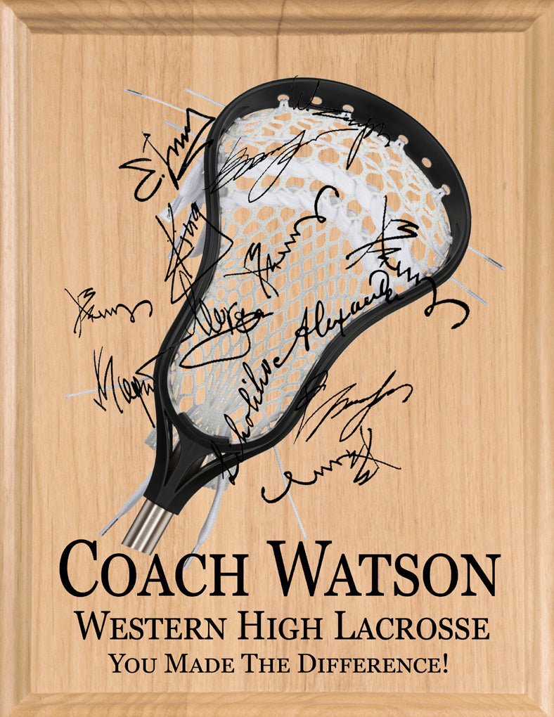 Signable Lacrosse Coach Gift Plaque For LAX Team Coaches