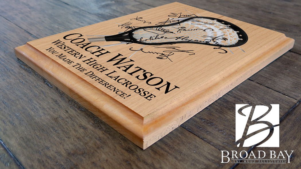 Signable Lacrosse Coach Gift Plaque For LAX Team Coaches