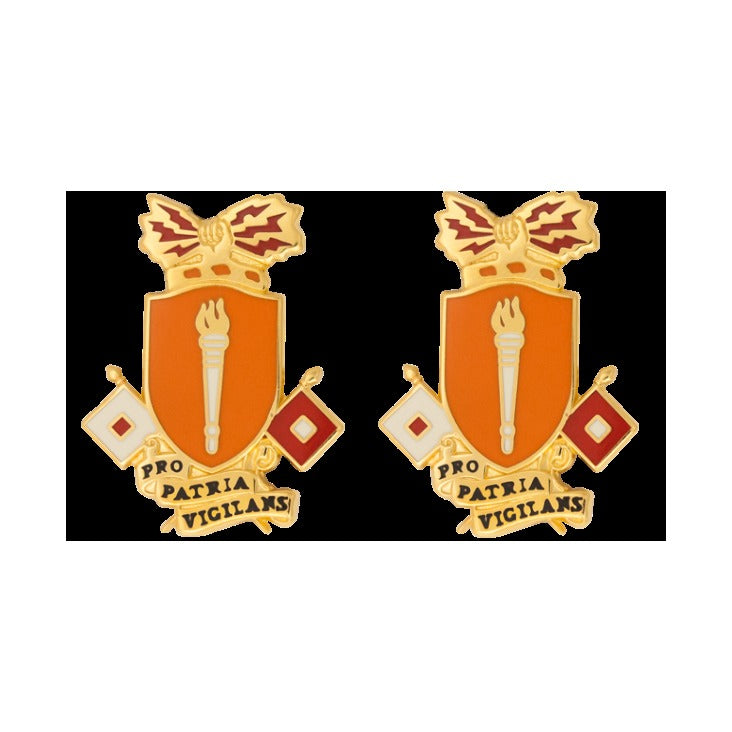 Signal School Unit Crest DUI - 1 Pair - PRO PATRIA VIGILANS