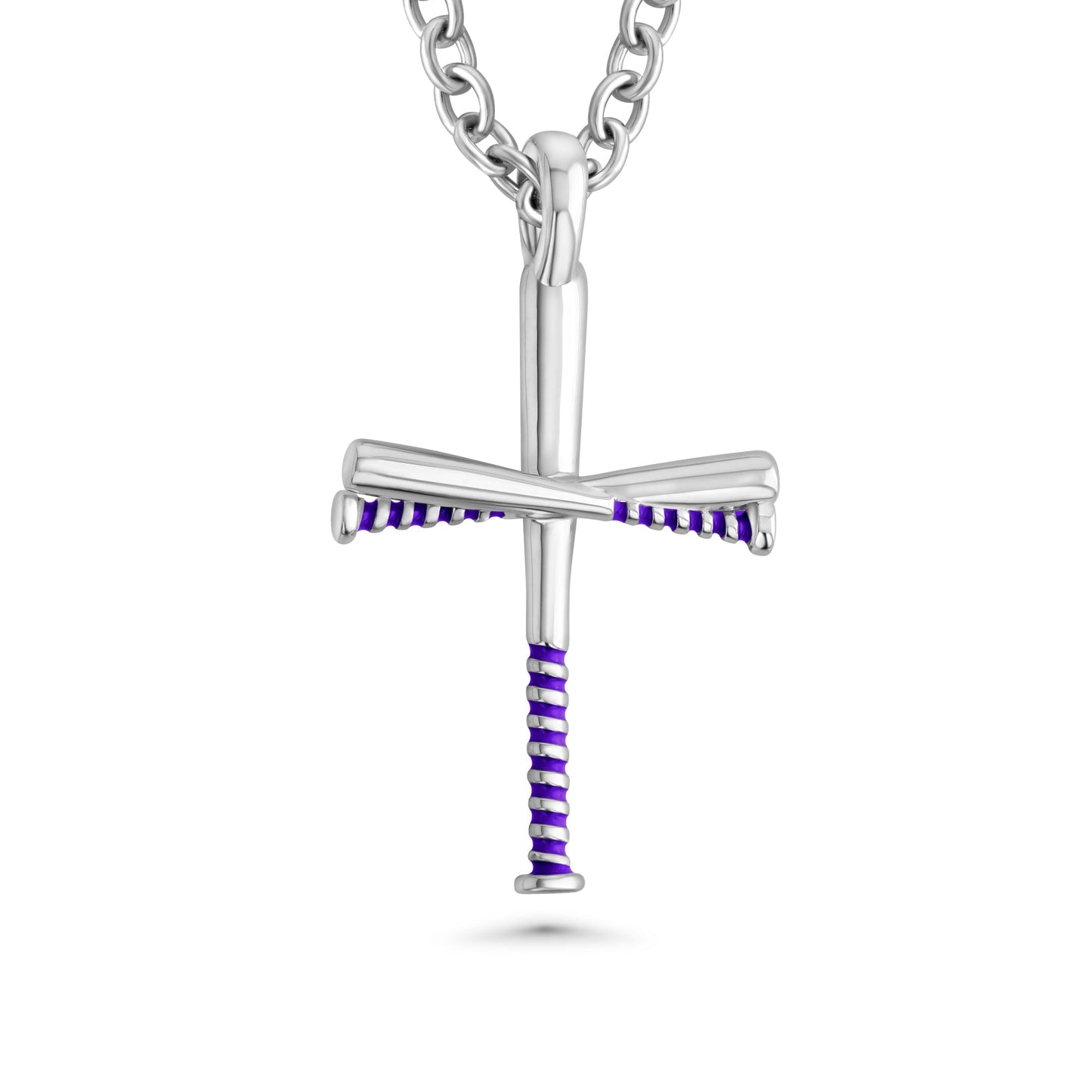 Color Grip Baseball Bat Cross Necklace