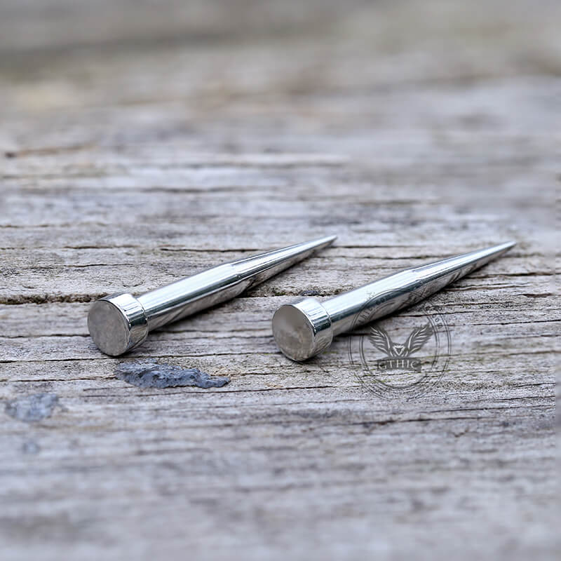Silver Color Ear Stretching Taper Piercing Earrings