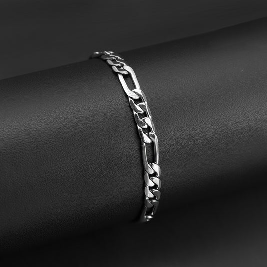 Stainless Steel Figaro Chain Bracelet