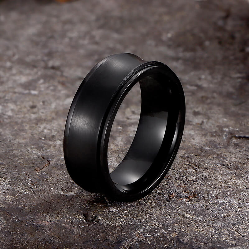 Simple Concave Arc Design Stainless Steel Spinner Ring