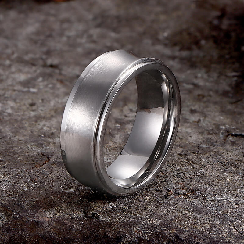 Simple Concave Arc Design Stainless Steel Spinner Ring