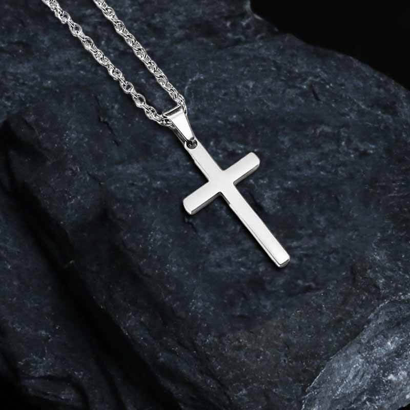 Simple Cross Stainless Steel Pendant