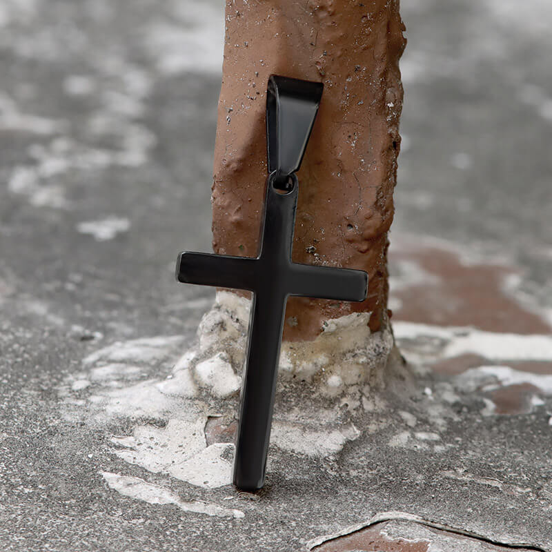 Simple Cross Stainless Steel Pendant